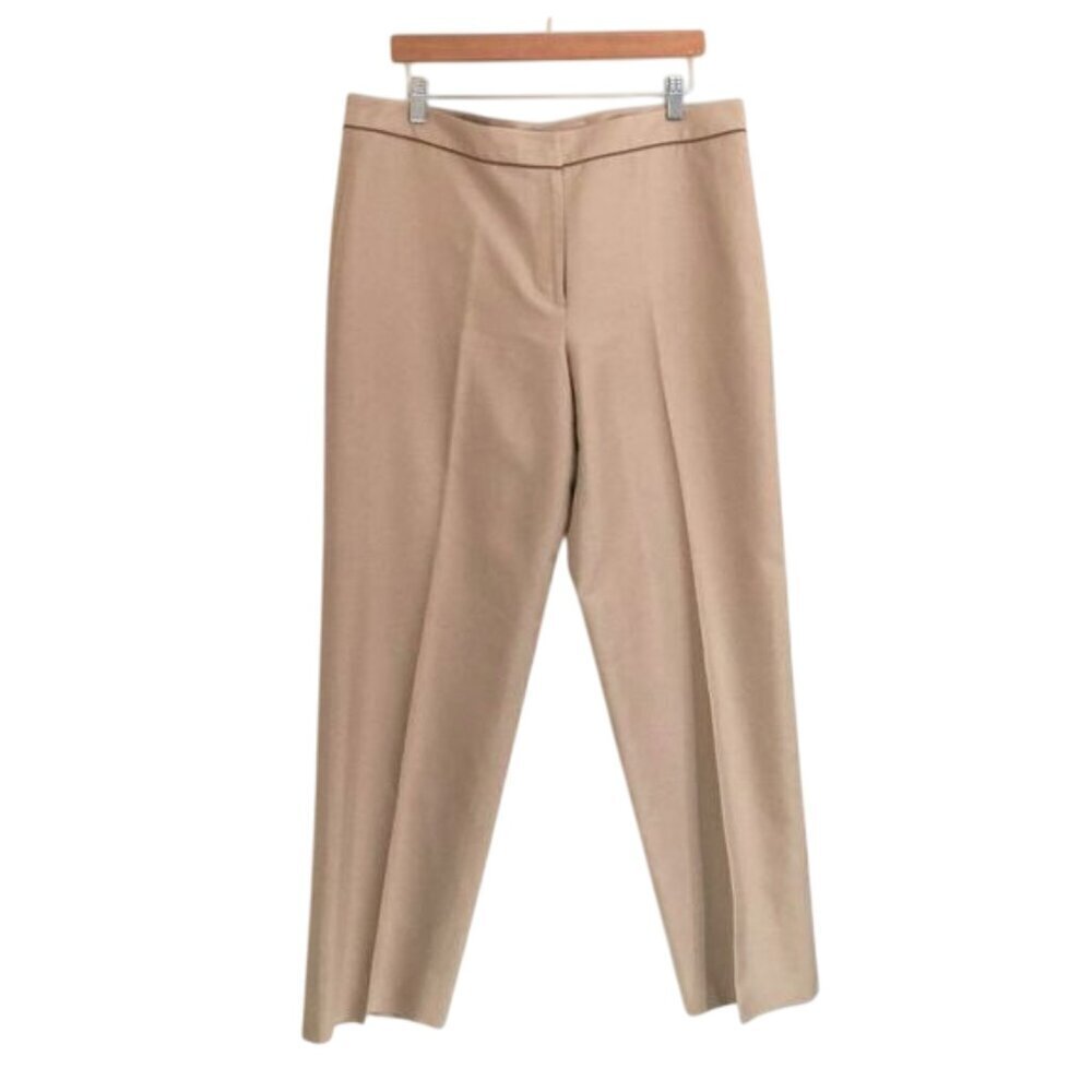 Kate Hill Cotton Silk Tan Pants Size 14
